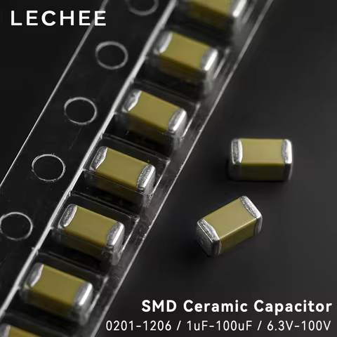 50pcs/lot SMD Ceramic Capacitors 0201 0402 0603 0805 1206 1uF 2.2uF 3.3uF 4.7uF 10uF 22uF 47uF 6.3V 