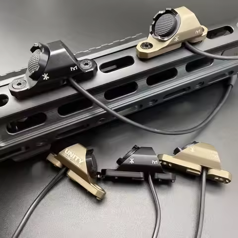 PEQ15 Mlok Keymod Single Button Pressure Remote Switch 2.5/3.5mm/SF Plug 20mm Rail For UNITY Mount D