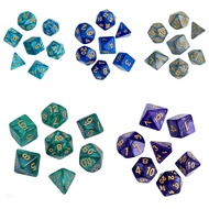 7pcs DND RPG MTG board game dice multi-color crystal dice board game accessories