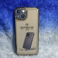 Transparent Clear Black Case iphone 13 (6.1) Silicone Casing Space TPU Protect Camera