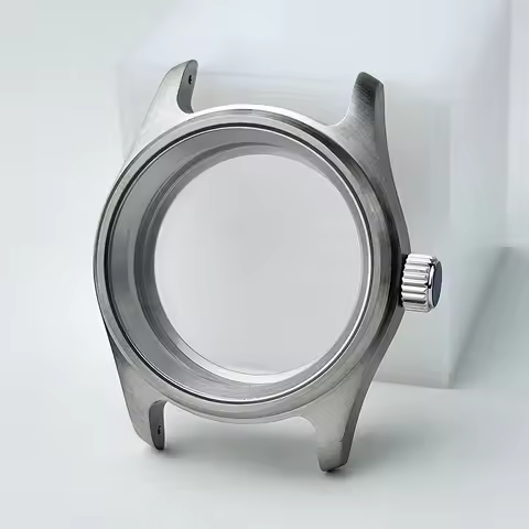 36mm Pilot Watch Case Silver 5ATM Fit 28.5-29mm Dial For Seiko NH34/35/36/38/4R/7S Automatic Movemen