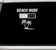 Beach Mode On Inspirational Vacation Coconut Tree Quote Car Window Laptop Vinyl Decal Decor Sticker Mirror Wall Bathroom Bumper 7 Inch
