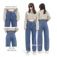 X8002 - Korean Mom Jeans Highwaist - STUDIO JEANS