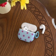 Korean Summer Cute Fresh Frosted Blue Wave Point Case for Airpods 3 2 1 Airpods Pro 4 3 2 1 Airpod2 