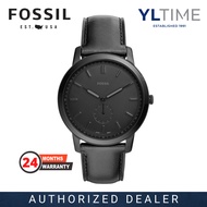 Fossil Gent FS5447 The Minimalist Two-Hand Black Dial Black Leather Band Quartz Watch