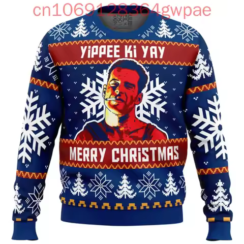 Yippee Ki Yay Die Hard Men's and Women's Autumn and Winter Ugly Christmas Sweater