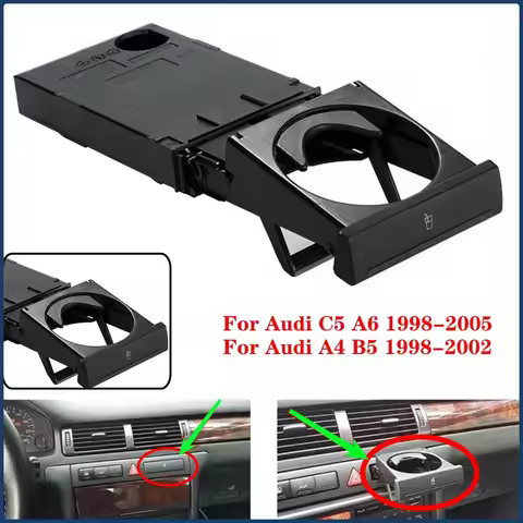 Car Front Dash Cup Holder Retractable for Audi C5 A6 1998-2005/Audi A4 B5 1998-2002 Replaces 4B08625