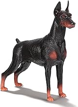 TOYANDONA 1Pc Realistic Brown Doberman Figurine Lifelike Animal Statue for Home Decor and Desktop Ad