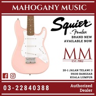 Squier Mini Stratocaster Electric Guitar, Laurel FB, Shell Pink