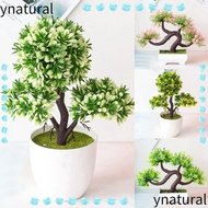 YNATURAL Small Tree Potted, Creative Guest-Greeting Pine Artificial Plants Bonsai, Home Decoration  Desk Ornaments Garden Simulation Fake Flowers