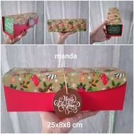 Kotak kardus dus wadah hantaran kue roti gulung roll cake bolu puding donat brownies natal