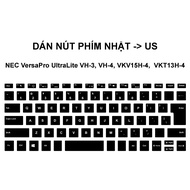 NEC VersaPro UltraLite VH-3, VH-4, VKV15H-4, VKT13H-4 key button sticker set Japan -> US | Keyboard 