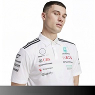 Mens Polo Shirt Mercedes Racing Cotton Short Sleeve APX GP Team F1 Design Collar T-Shirt/ F1Racing J