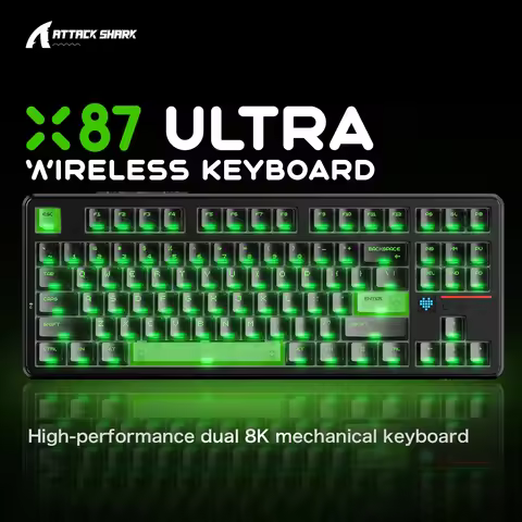 Attack Shark X87 Ultra Wireless Mechanical Keyboard with 8K Receiver 8000Hz Polling Rate 10000mAh Ba