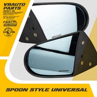 กระจกมองข้าง Spoon Style Universal เลนส์ฟ้าตัดแสง (ไม่รวมแป้นกระจก)