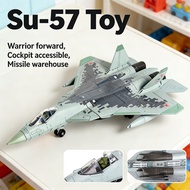 1:72 Su-57 Fighter Jet Building Blocks Kit 72PCS Assemble Toy Plane Model for Kids