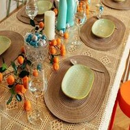 Oval Placemats 12x18 Inch Resistant Table Protector Brown For Family Dinner Wedding Party Christmas 