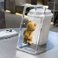 Teddy Bear Couple Cartoon Phone Case Clear Cover Camera Lens Protector Shockproof Transparent Soft Casing for Xiaomi Redmi 13C 12C 10C 10 12 4G Redmi Note 11 12 13 Pro Plus 5G 12S 11S 10S 9S 10 9 Pro Max