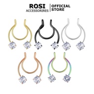 2 V2 clip nose rings, stylish and stylish titanium clip rings (2 pieces)