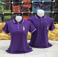 เสื้อโปโล สีม่วงปักตราสัญลักษณ์พระเทพ