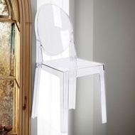 Transparent Chair Nordic Dining Chair Transparent Plastic Chair Creative Backrest Negotiation Chair 