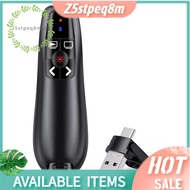 Powerpoint Presentation Clicker with 2-In-1 USB Type C, Rechargeable Wireless Page Turner Fly Mouse 