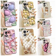 For Honor X70i 5G Case S688LN  Butterfly Flower Soft Len Proective Silicone Back Cover For HonorX70i