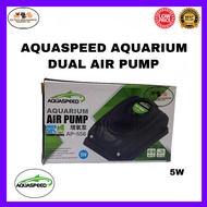 Aquaspeed Aquarium Airpump / Air pump Oxygen DUAL Output Aerator Energy Saving for Fish Tank Pond Aquarium 8 Watts