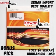 EZ900 Acoustic Guitar Strings size 010-050 full Bright Tone, extra light Gauge Acoustic Guitar strin