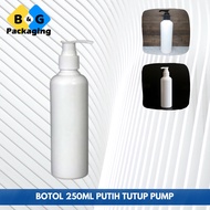 250ML WHITE BOTTLE BLACK WHITE PUMP 250ML PLASTIC BOTTLE PUMP REFILLABLE CONTAINER