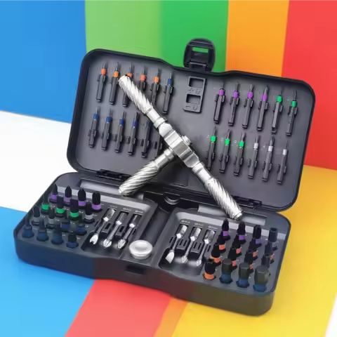 VMAN Precision 66in1 magnetic ratchet screwdriver set Detachable T-handle magneticizer Fix furniture