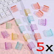 5PCS Transparent Plastic File Clip with Push Pull Design, Assorted Candy Colors for Office/Student U