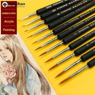 HUAIHAO 4pcs/set Hook Line Pen Stationery Watercolor And Oil Painting Wolf Hair Pens Detail Art Pain