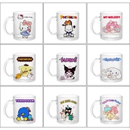 Personalized Sanrio Characters Clear Glass Mugs Hello Kitty Cinnamoroll Kuromi Little Twin Stars