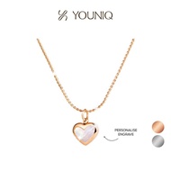 YOUNIQ LUNA Heart Silver / 18K Rosegold Titanium Steel Love Necklace EG
