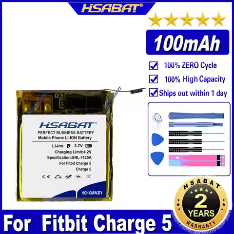 HSABAT 100mAh~500mAh Battery for Fitbit Versa 2 3 4 Charge HR 2 3 4 5 Blaze Sense 2 luxe Alta HR Sur