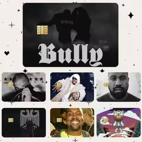 K-Kanye YE West BULLY HD Waterproof Card Skins Protective Stickers for Credit Bank Game Cards