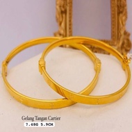 916 Gold Bangle Cartier Oval Thin Emas