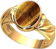 Crystal Natural Tiger'S Eye Adjustable Ring 6.25 Ratti - 5.50 Carat Certified Stone For Men And Wome