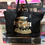 Ed hardy  美式復古刺繡海軍狗王托特包