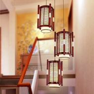 Modern Chinese Chandelier Multi-Head Solid Wood Restaurant Study Tea Stairs Entrance Aisle Sheepskin Unique Creative Lamps