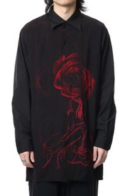Yohji Yamamoto POUR HOMME 山本耀司 - 後開衩玫瑰印花襯衫 罩衫 外套 花 上衣