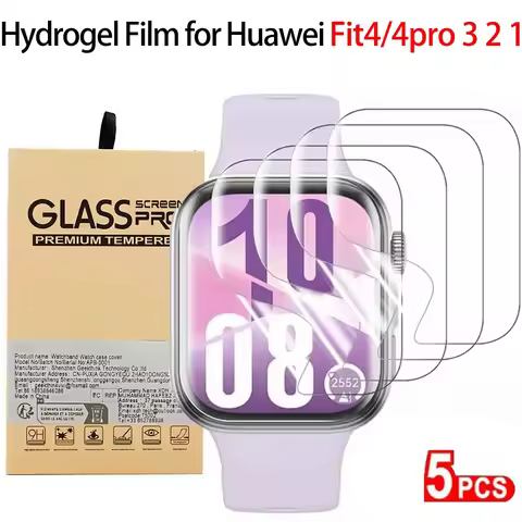 1-5 PCS Screen Protector For Huawei Watch Fit 4 Fit4 Pro Anti-scratch Clear TPU Hydrogel Film for Hu
