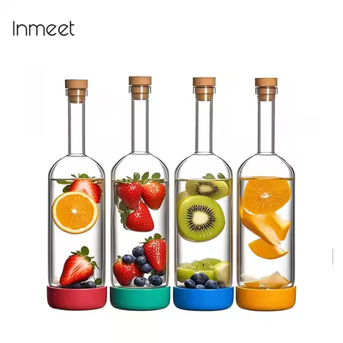 Inmeet Creative Bubble wine Bottle/Bar Juice Bottle/Cocktail Bottle/Oil Bottle With scale Bartender 