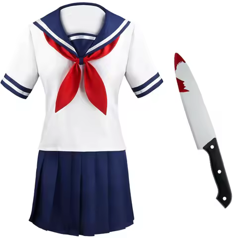 Anime Yandere Simulator Cosplay Costume Ayano Aishi Knife JK Sailor School Uniform Chan Outfit Hallo