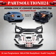 HONDA CIVIC 2016-2019 CONVERT TO HONDA CIVIC TYPE R FK8 STYLE FULLSET REAR BUMPER