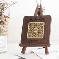 WeChat QR Code Sign Solid Wood Standing Sign Customized Cash Collection Creative Alipay Payment Sign
