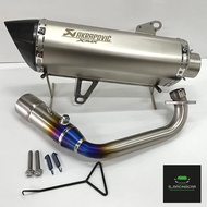 Xmax300 Custom Exhaust Pipe Genuine Akrapovic Titanium Silver Color Real Carbon Kevlar Mouth 2017-2023 Car Can Fit