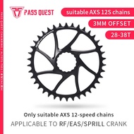 PASS QUEST 3mm offset Chainring For RaceFace Crankset AXS 12Speed Chains Round Narrow Wide Chainring