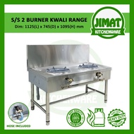 Stainless Steel DIY 2 Burner Kwali Range / Dapur Gas 2 Tungku Stove / Dapur 2 Lubang / Dapur Mee Goreng